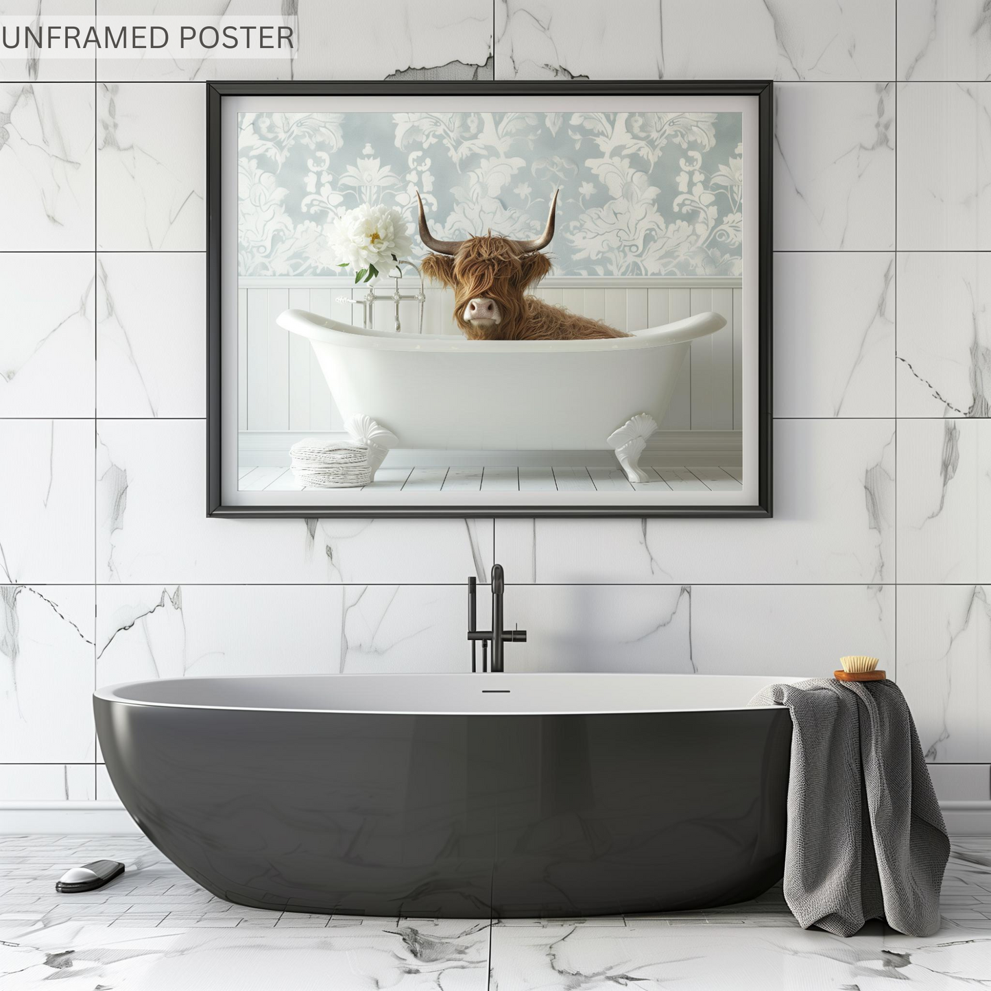 Cow in a Bathtub - Canvas Wall Art