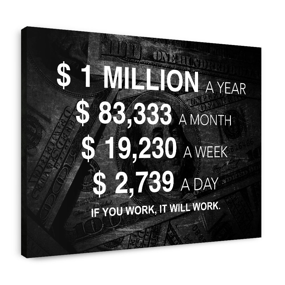 1 Million A Year - Canvas Wall Art
