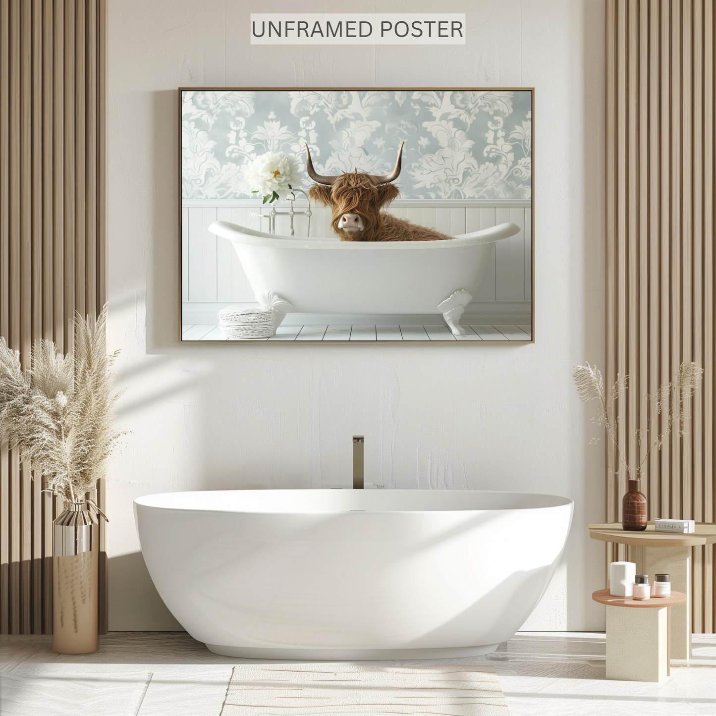 Cow in a Bathtub - Canvas Wall Art