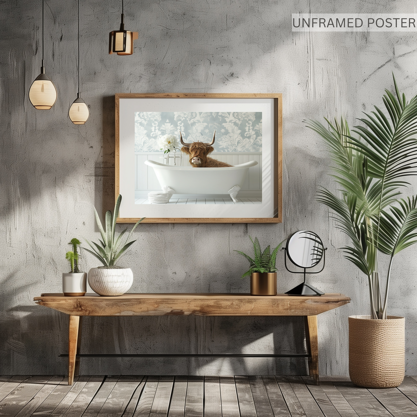 Cow in a Bathtub - Canvas Wall Art