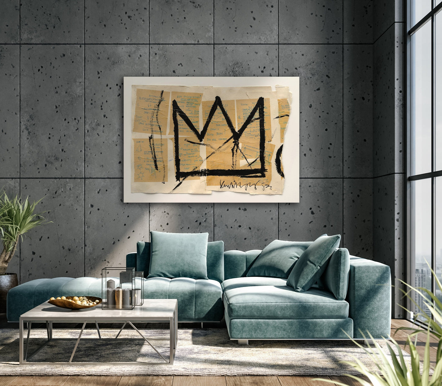Basquiat Crown - Canvas Wall Art