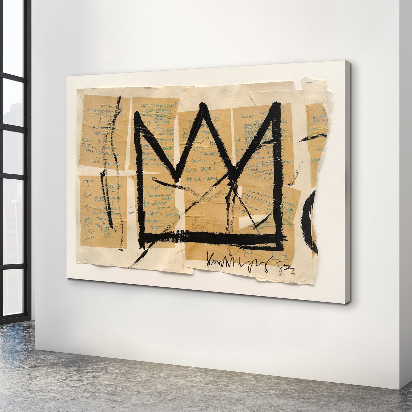 Basquiat Crown - Canvas Wall Art