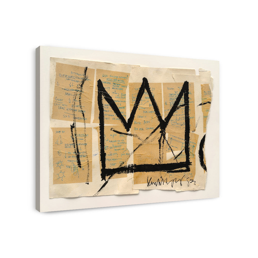 Basquiat Crown - Canvas Wall Art