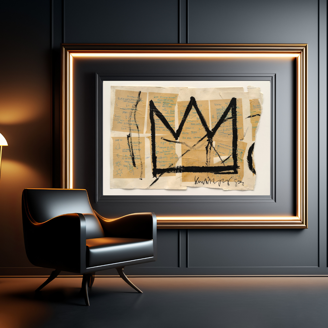 Basquiat Crown - Canvas Wall Art