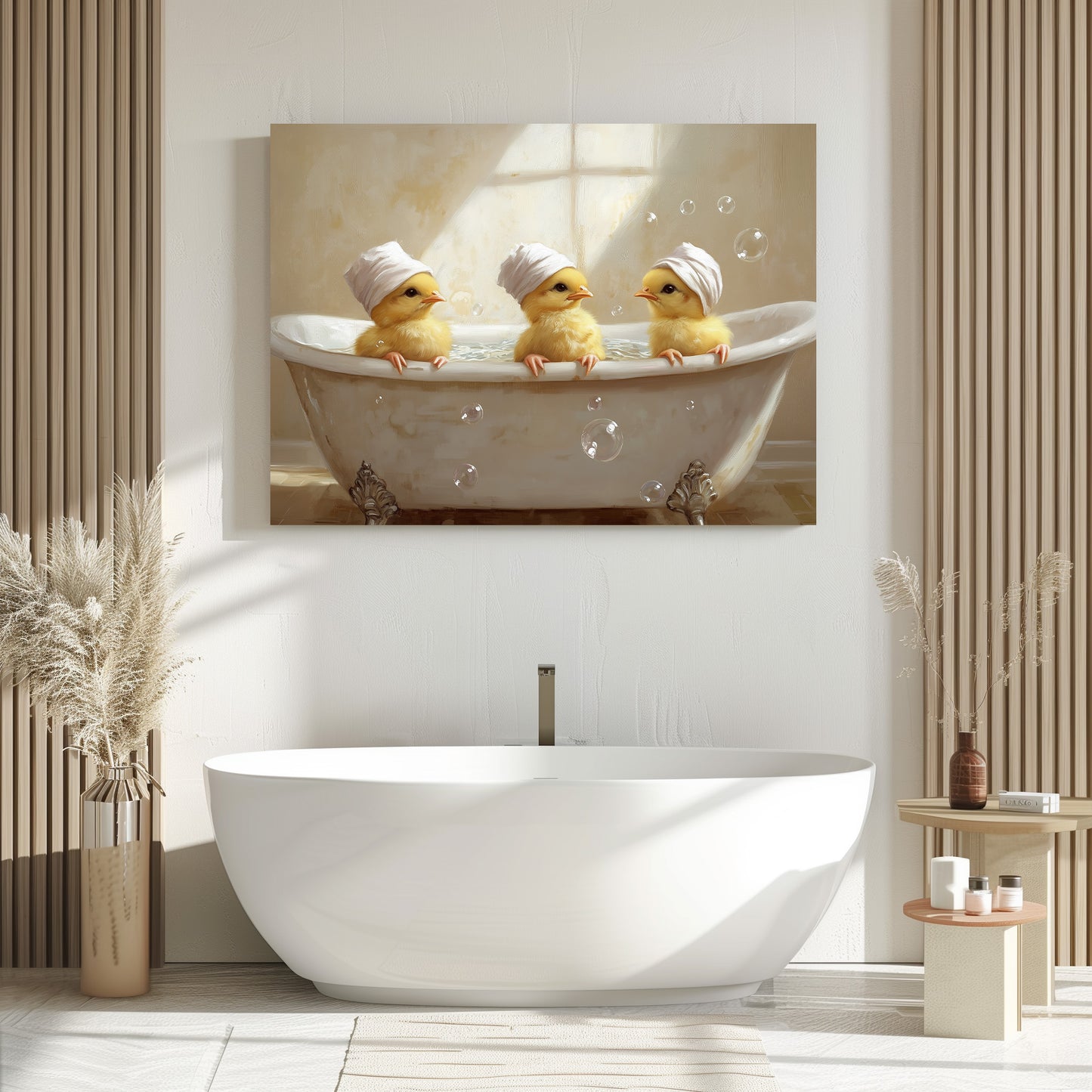 Chicks In A Tub - Canvas Wall Art