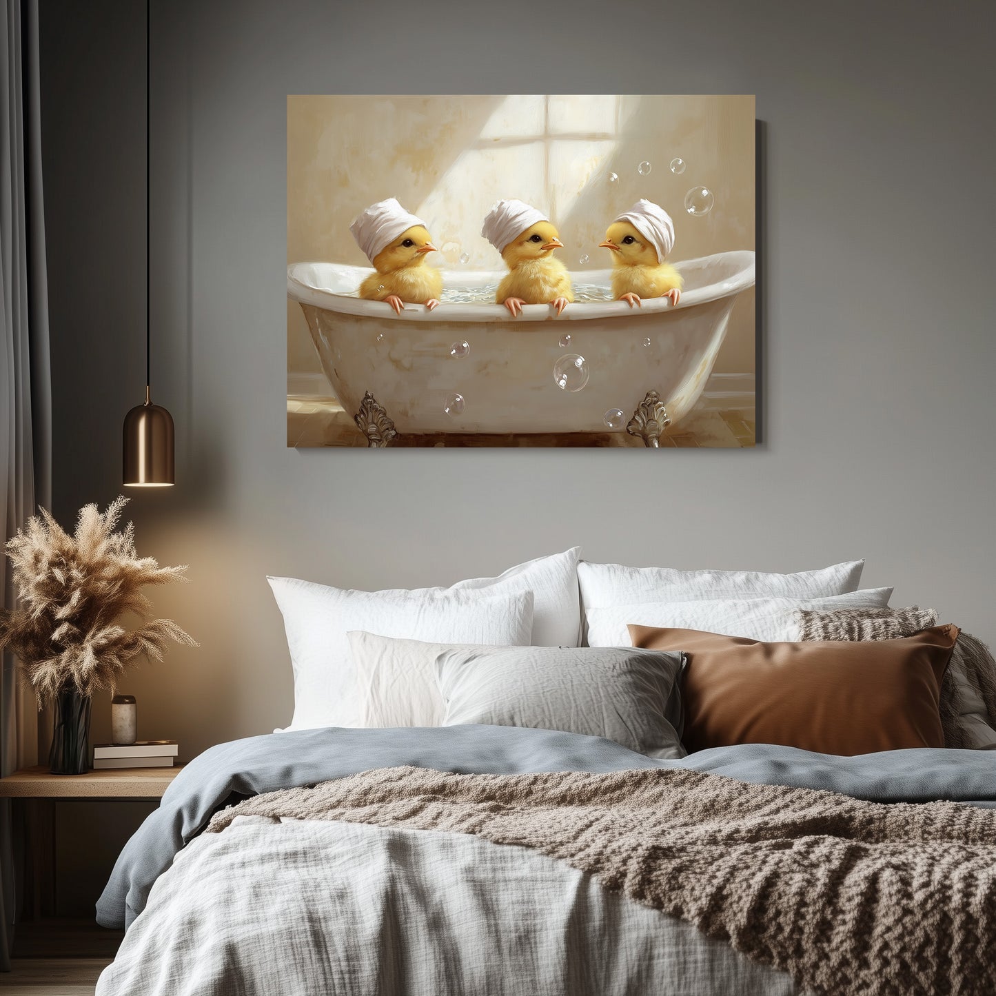 Chicks In A Tub - Canvas Wall Art