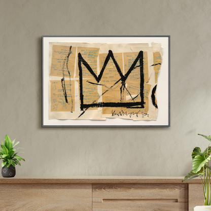Basquiat Crown - Canvas Wall Art